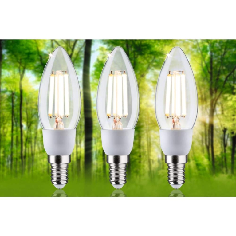 Paulmann Eco-Line Filament 230V LED Kerze E14   3x525lm 3x2,5W 3000K  Klar