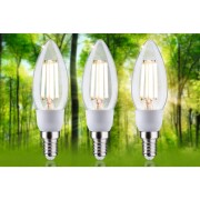 Eco-Line Filament 230V LED Kerze E14   3x525lm 3x2,5W 3000K  Klar