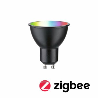 Paulmann Standard 230V Smart Home Zigbee 3.0 LED Reflektor GU10 350lm 4,8W RGBW+ dimmbar Schwarz matt