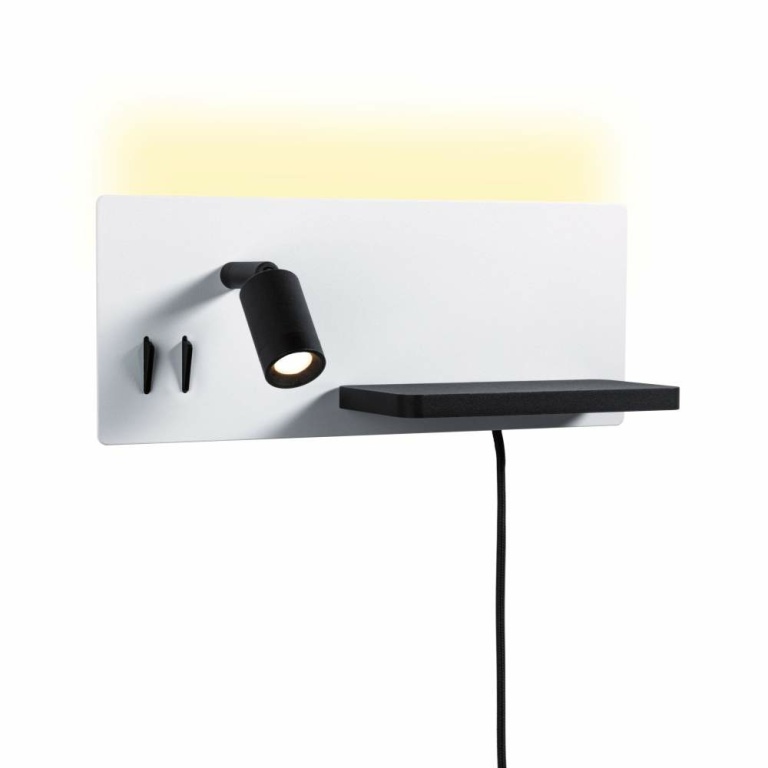 LED-Wandlampe Element mit Ablage schwarz matt