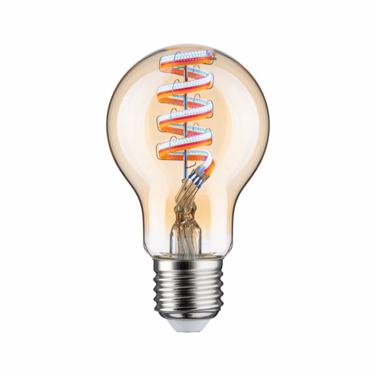 Paulmann Filament 230V Smart Home Zigbee 3.0 LED Birne E27  470lm 6,3W RGBW+ dimmbar Gold