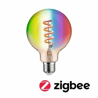 Paulmann Filament 230V Smart Home Zigbee 3.0 LED Globe G95 E27  470lm 6,3W RGBW+ dimmbar Gold