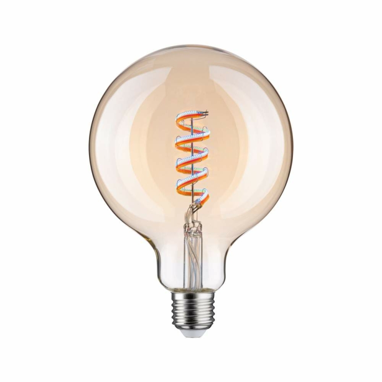 Paulmann Filament 230V Smart Home Zigbee 3.0 LED Globe G125 E27  470lm 6,3W RGBW+ dimmbar Gold