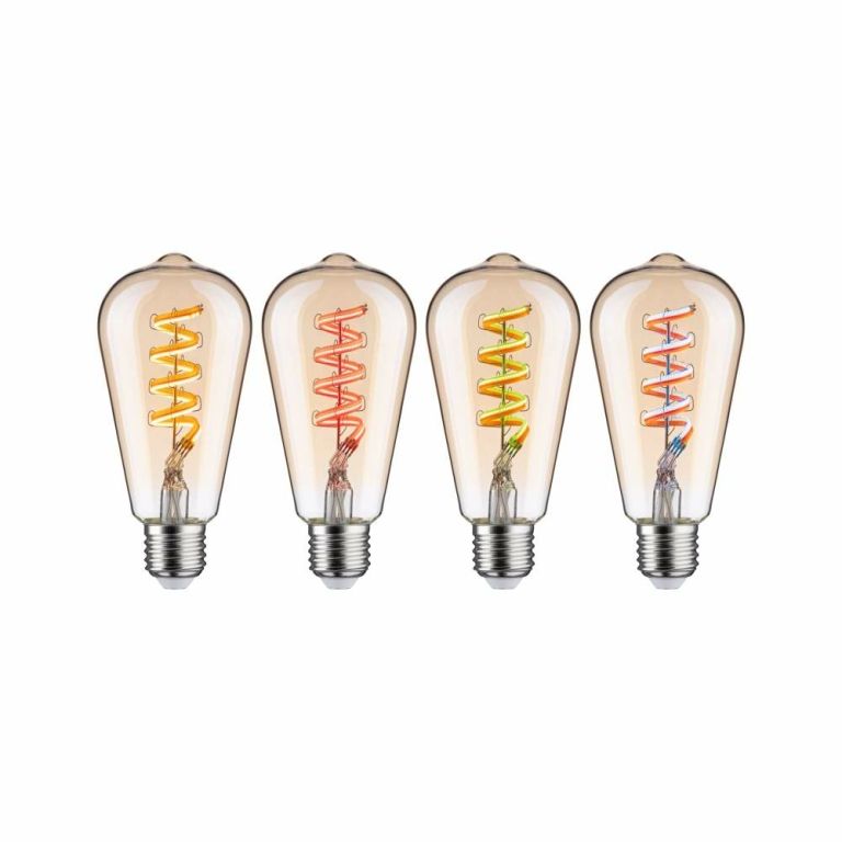 Paulmann Filament 230V Smart Home Zigbee 3.0 LED Kolben ST64 E27  3x470lm 3x6,3W RGBW+ dimmbar Gold