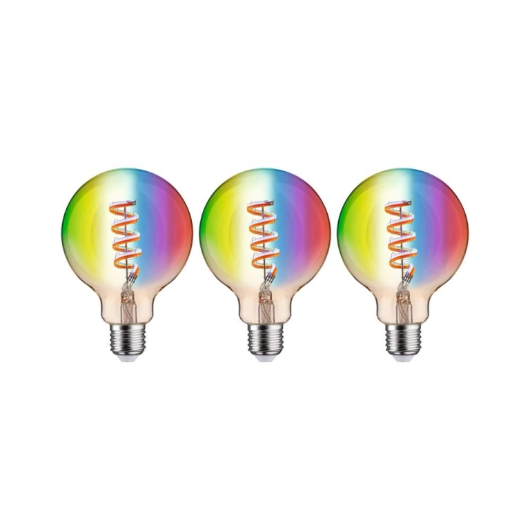 Paulmann Filament 230V Smart Home Zigbee 3.0 LED Globe G95 E27  3x470lm 3x6,3W RGBW+ dimmbar Gold
