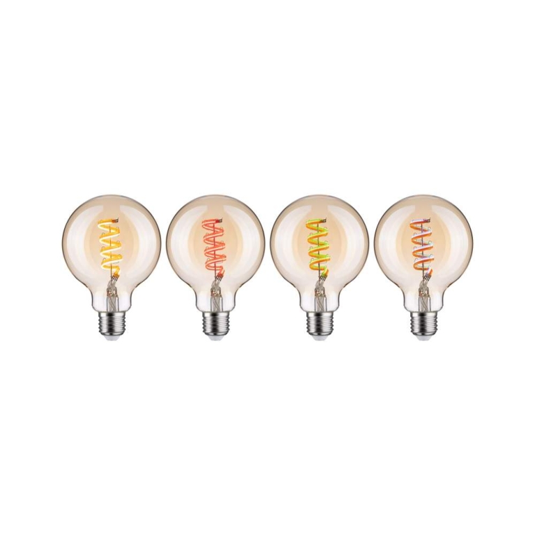 Paulmann Filament 230V Smart Home Zigbee 3.0 LED Globe G95 E27  3x470lm 3x6,3W RGBW+ dimmbar Gold