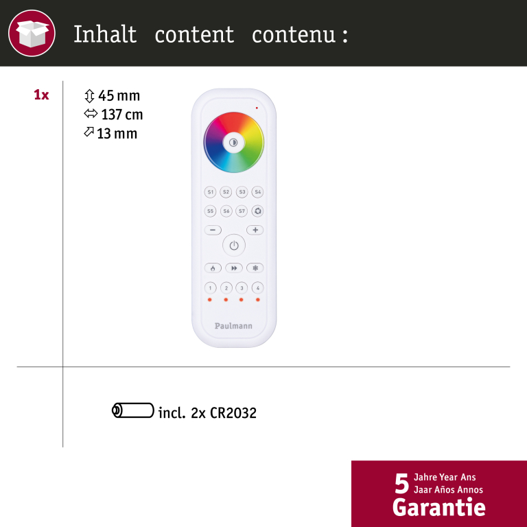 Paulmann Fernbedienung Gent 2 Zigbee 3.0 Weiß