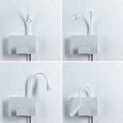 LED Wandleseleuchte Halina Weiß matt mit USB-C Ladebuchse und Schwanenhals 2700K 200lm 2,4W