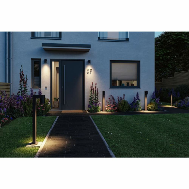 Paulmann LED Pollerleuchte Kimu   IP44  822mm 3000K 8W 500lm 230V 70° Anthrazit  Aluminium