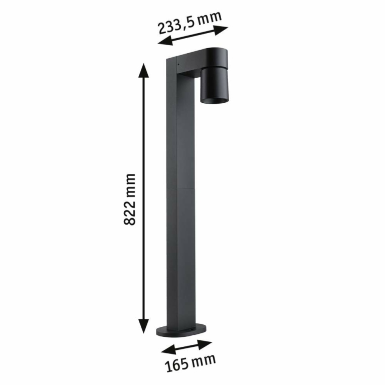 Paulmann LED Pollerleuchte Kimu   IP44  822mm 3000K 8W 500lm 230V 70° Anthrazit  Aluminium