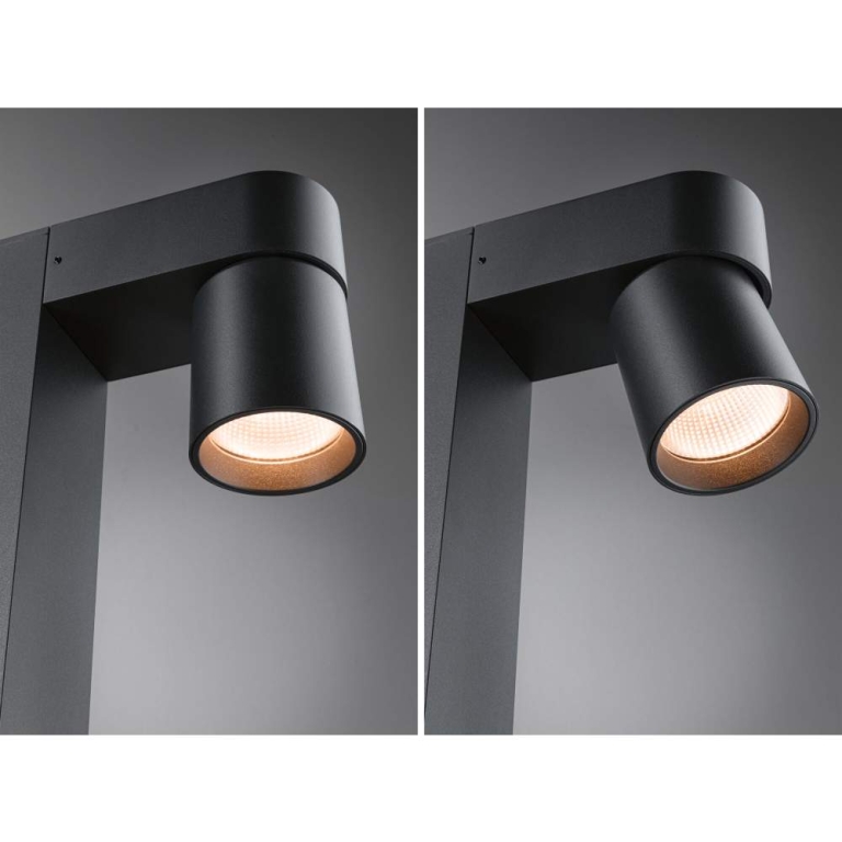 Paulmann LED Pollerleuchte Kimu   IP44  822mm 3000K 2x8W 750lm / 750lm 230V 70° Anthrazit  Aluminium