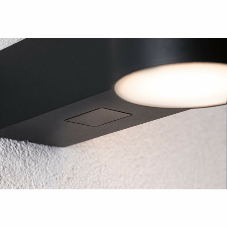 Paulmann LED Außenwandleuchte Sienna Bewegungsmelder mit Hochfrequenz-Sensor seewasserresistent IP44  212mm 3000K 9 / 1x3W 500lm 230V  Anthrazit Aluminium