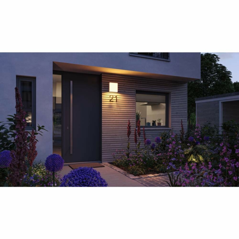 Paulmann LED Außenwandleuchte Smart Home Zigbee 3.0 Azalena Bewegungsmelder mit Hochfrequenz-Sensor  IP44  250x97mm Tunable Warm 8,5W 700lm 230V  Weiß Kunststoff#Aluminium