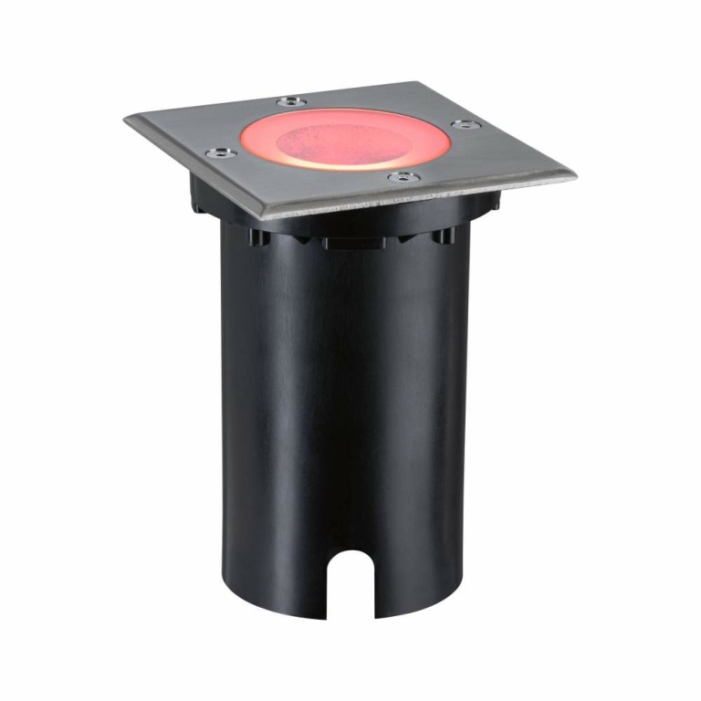 Paulmann LED Bodeneinbauleuchte Smart Home Zigbee 3.0 Floor IP67 eckig 110x110mm RGBW+ 4,9W 300lm 230V Eisen gebürstet Aluminium
