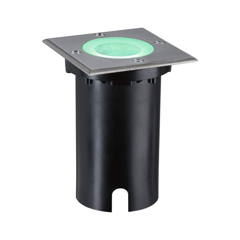 Paulmann LED Bodeneinbauleuchte Smart Home Zigbee 3.0 Floor IP67 eckig 110x110mm RGBW+ 4,9W 300lm 230V Eisen gebürstet Aluminium