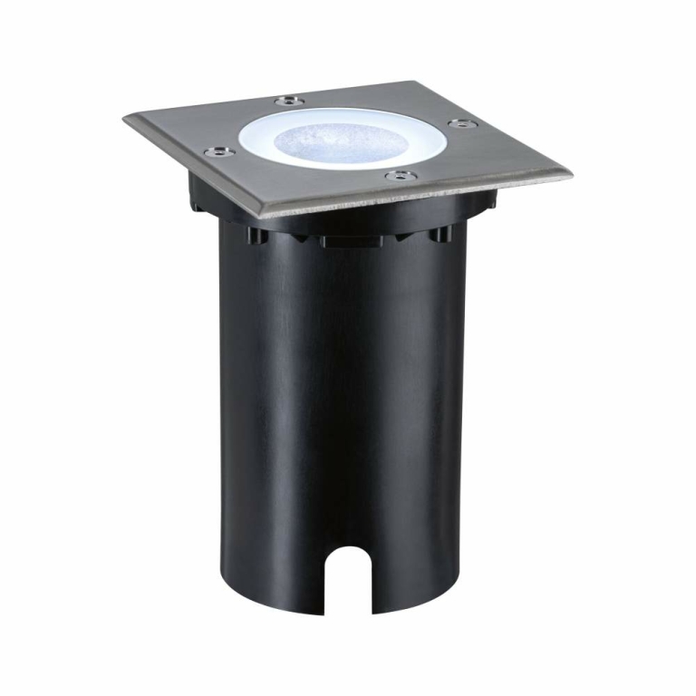 Paulmann LED Bodeneinbauleuchte Smart Home Zigbee 3.0 Floor IP67 eckig 110x110mm RGBW+ 4,9W 300lm 230V Eisen gebürstet Aluminium