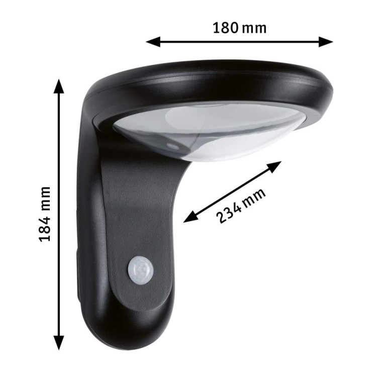 Paulmann Solar LED Außenwandleuchte Diskola Bewegungsmelder  IP44  180x234mm 3000K 3,5W 400lm   Anthrazit Kunststoff