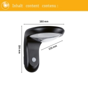 Solar LED Außenwandleuchte Diskola Bewegungsmelder  IP44  180x234mm 3000K 3,5W 400lm   Anthrazit Kunststoff