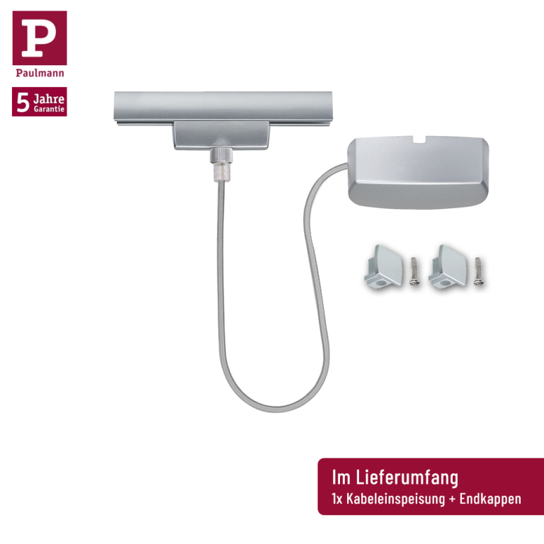 Paulmann URail Schienen Basis-Set Chrom matt 230V