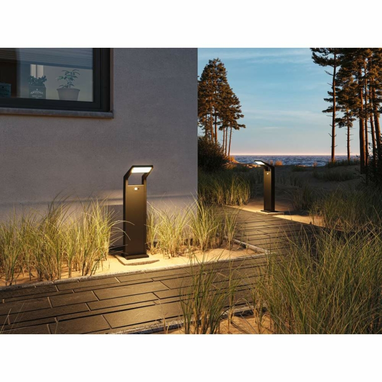 Paulmann LED Pollerleuchte Juntea Bewegungsmelder  IP44  585mm 3000K 11W 900lm 230V  Anthrazit  Aluminium