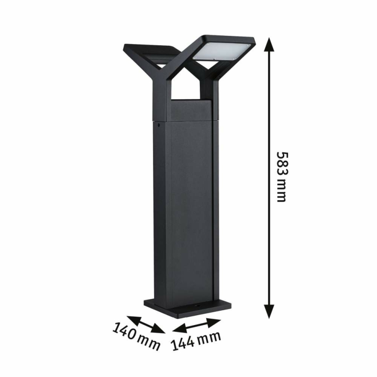 Paulmann LED Pollerleuchte Juntea   IP44  585mm 3000K 2x12,5W 2x800lm 230V  Anthrazit  Aluminium
