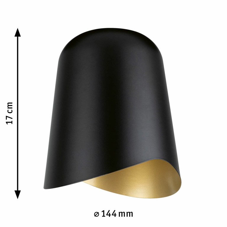 Paulmann URail DecoSystems Metallschirm Alvaro 144mm Schwarz matt/Gold matt