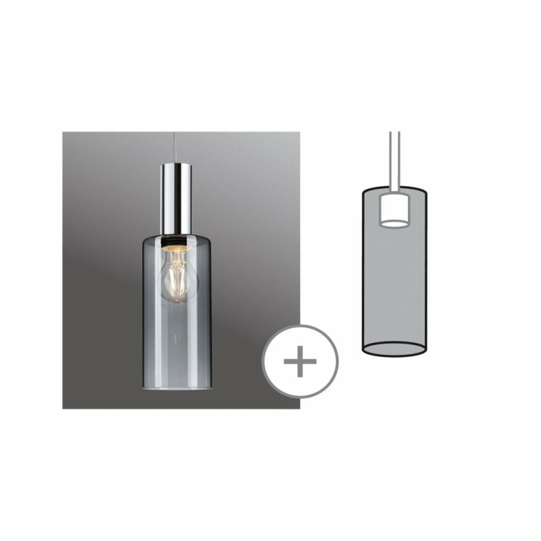 Paulmann URail 2Easy Glasschirm Raja 100mm Rauchglas