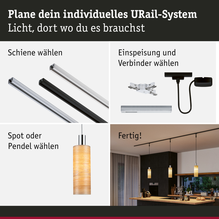 Paulmann URail 2Easy Schirm Vitus 110mm Holz FSC®-zertifiziert