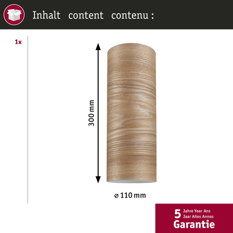 Paulmann URail 2Easy Schirm Vitus 110mm Holz FSC®-zertifiziert