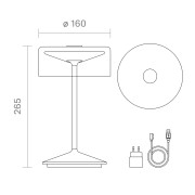 Akku-Glasleuchte Numotion 265 mm bronzefarben 2,2W FlexMood 2200K/2700K IP54 171lm