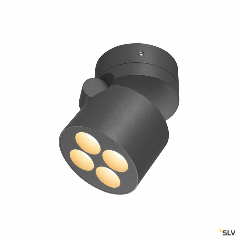 SLV R-CUBE, Wand- und Deckenaufbauleuchte, 2700/3000K, 15W, PHASE, 70°, anthrazit