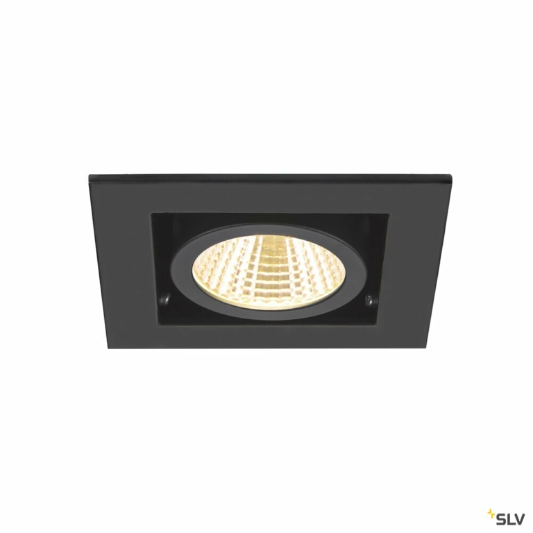 SLV KADUX, Deckeneinbauleuchte, single, 3000K, 38°, IP 20, quadratisch, schwarz