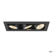 KADUX, Deckeneinbauleuchte, triple, 3000K, 38°, IP 20, quadratisch, schwarz