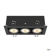 KADUX, Deckeneinbauleuchte, triple, 3000K, 38°, IP 20, quadratisch, schwarz