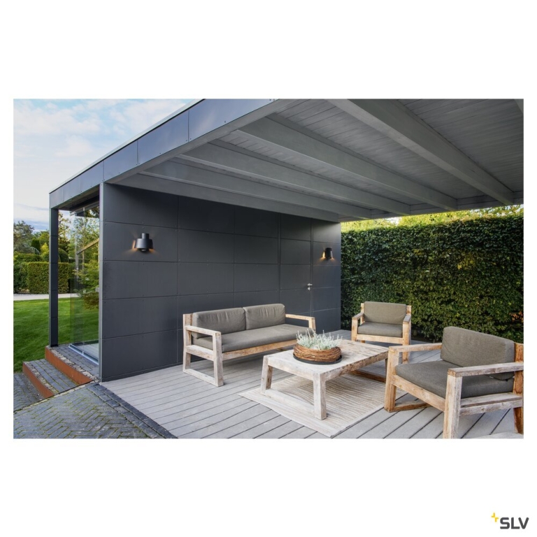 SLV PHOTONI, Wandaufbauleuchte, konisch, 1x max. 13W, E27, schwarz
