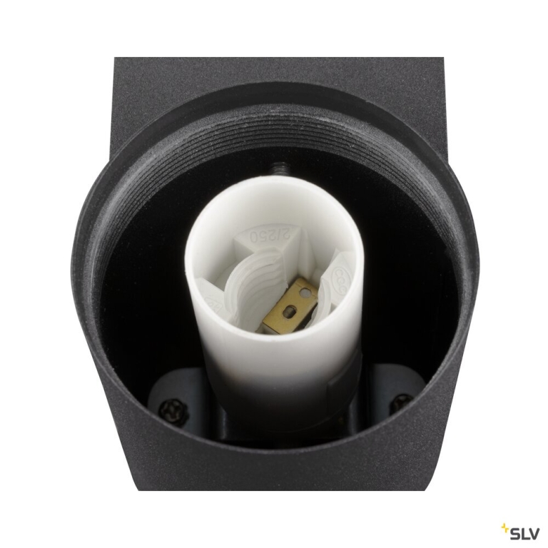 SLV VARYT, Wandaufbauleuchte, rund, 1x 6W E14 IP44 schwarz