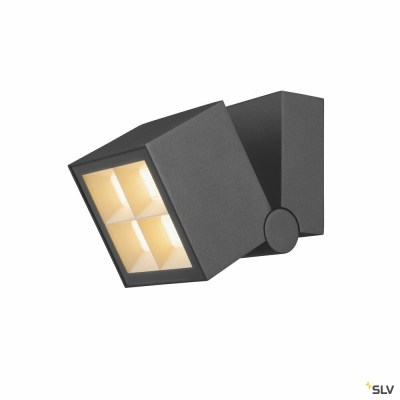 SLV S-CUBE, Wand- und Deckenaufbauleuchte, 2700/3000K, 15W, PHASE, 80°, anthrazit