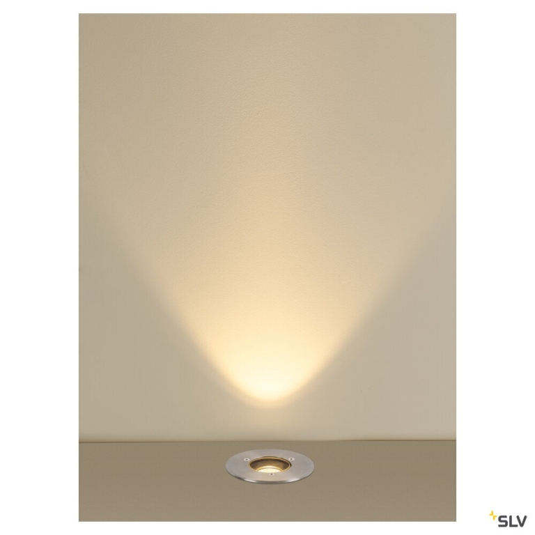 SLV DASAR® S, Bodeneinbauleuchte, rund, 4W, 3000K, 24°, IP67, zylindrisch, anthrazit