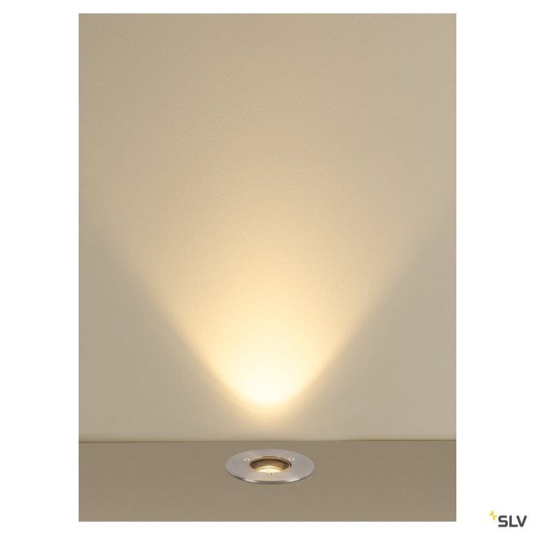 SLV DASAR® S, Bodeneinbauleuchte, rund, 4W, 3000K, 24°, IP67, zylindrisch, anthrazit