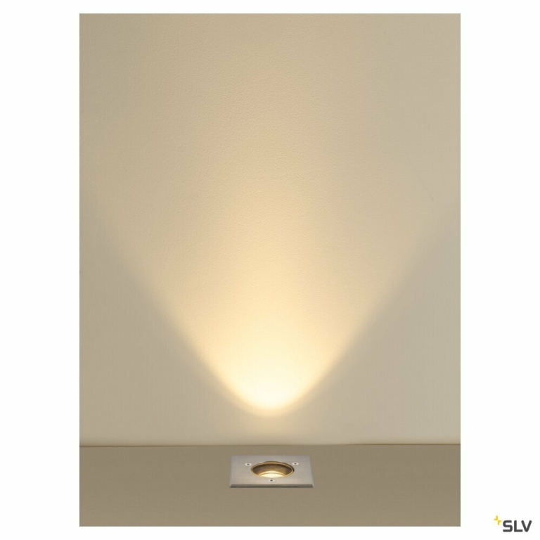 SLV DASAR® S, Bodeneinbauleuchte, eckig, 4W, 3000K, 24°, IP67, zylindrisch, anthrazit