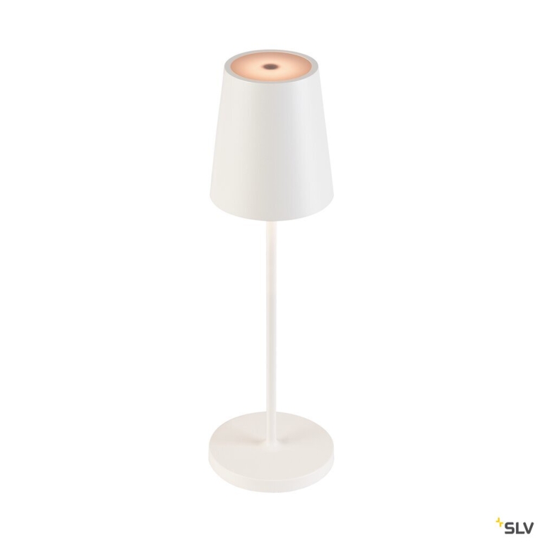 SLV VINOLINA TWO, Tischleuchte, Akku, IP65, 2200/2700/3000K, TOUCH, weiß