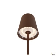 VINOLINA TWO, Tischleuchte, Akku, IP65, 2200/2700/3000K, TOUCH, rost