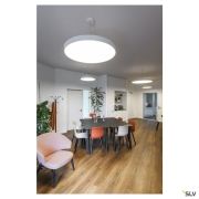 MEDO® PRO 90, Deckenaufbauleuchte, rund, 3000/4000K, 75W, DALI, Touch, 70°, UGR<19, DC, weiß