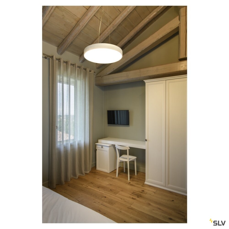 SLV MEDO® PRO 60, Wand- und Deckenaufbauleuchte, rund, 3000/4000K, 39W, DALI, Touch, 110°, weiß