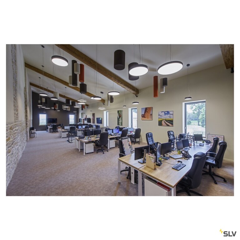 SLV MEDO® PRO 90, Deckenaufbauleuchte, rund, 3000/4000K, 75W, DALI, Touch, 80°, UGR<19, schwarz