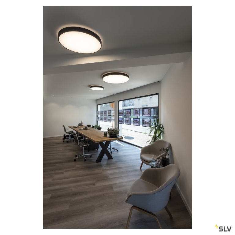 SLV MEDO® PRO 90, Deckenaufbauleuchte, rund, 3000/4000K, 74W, Phasenabschnitt, 80°, UGR<19, schwarz