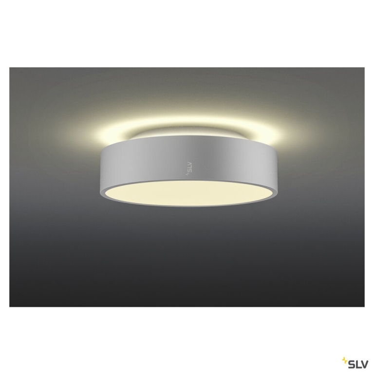 SLV MEDO® 30, Wand- und Deckenaufbauleuchte, rund, 2700/3000/4000K, 12W, Phasenabschnitt, 110°, grau
