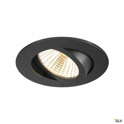 SLV NEW TRIA® 68, Deckeneinbauleuchte, 3000K, 38°, IP 20, rund, schwarz