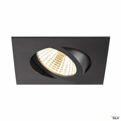 SLV NEW TRIA® 68, Deckeneinbauleuchte, 3000K, 38°, IP 20, quadratisch, schwarz