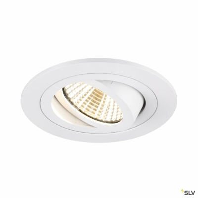 SLV NEW TRIA® 75, Deckeneinbauleuchte, 3000K, 38°, IP 20, rund, weiß